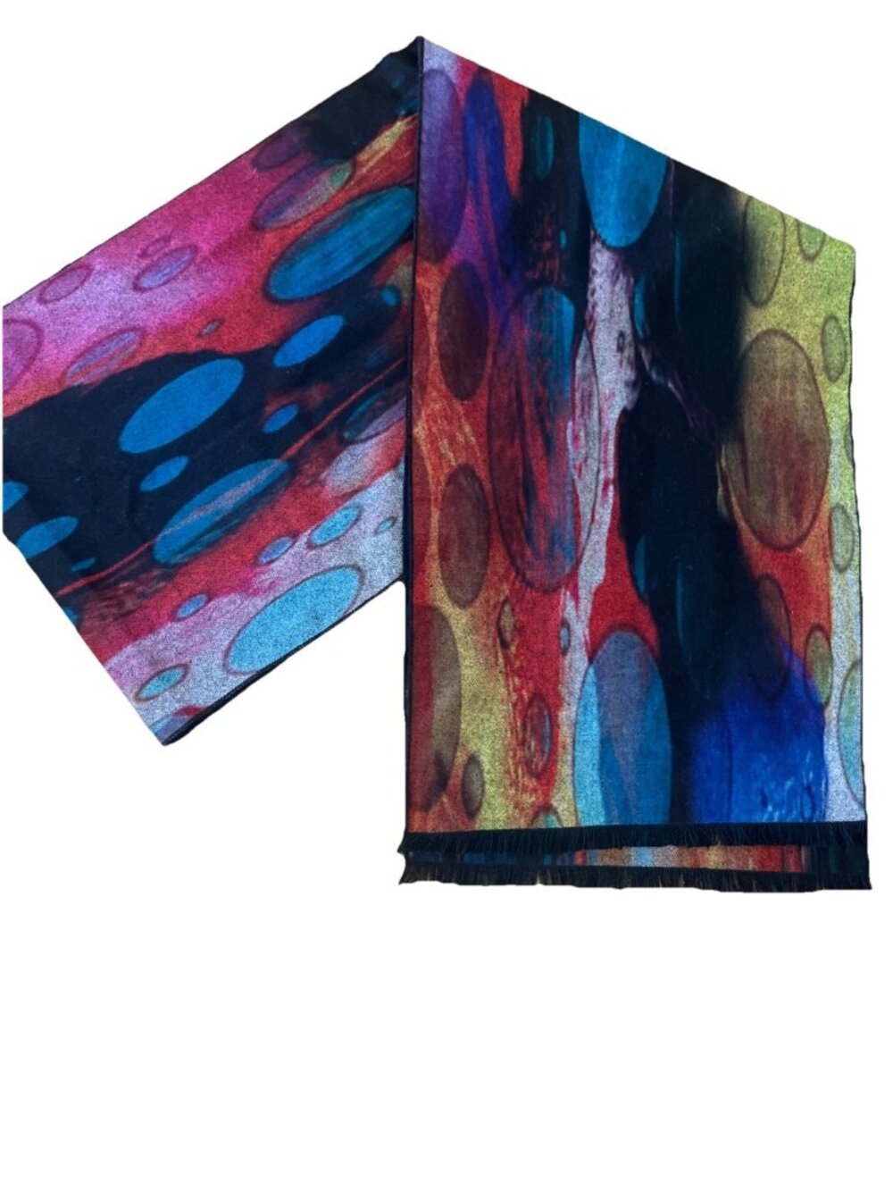 artsy Gorgeous Vibrant Elegant Scarf Abstract Contemporary Reversible 76x11”